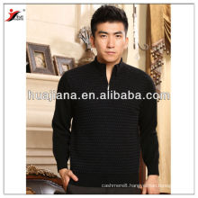 Fashion zip pullover Men's antipilling cashmere sweater